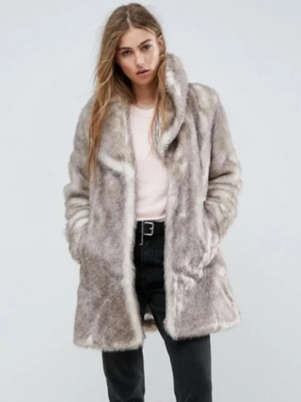 ✅ Unreal Fur Elixir Coat, Gray-Natural (S)